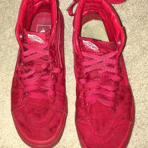 Red High Top Vans SK8-Hi Sneakers Shoes